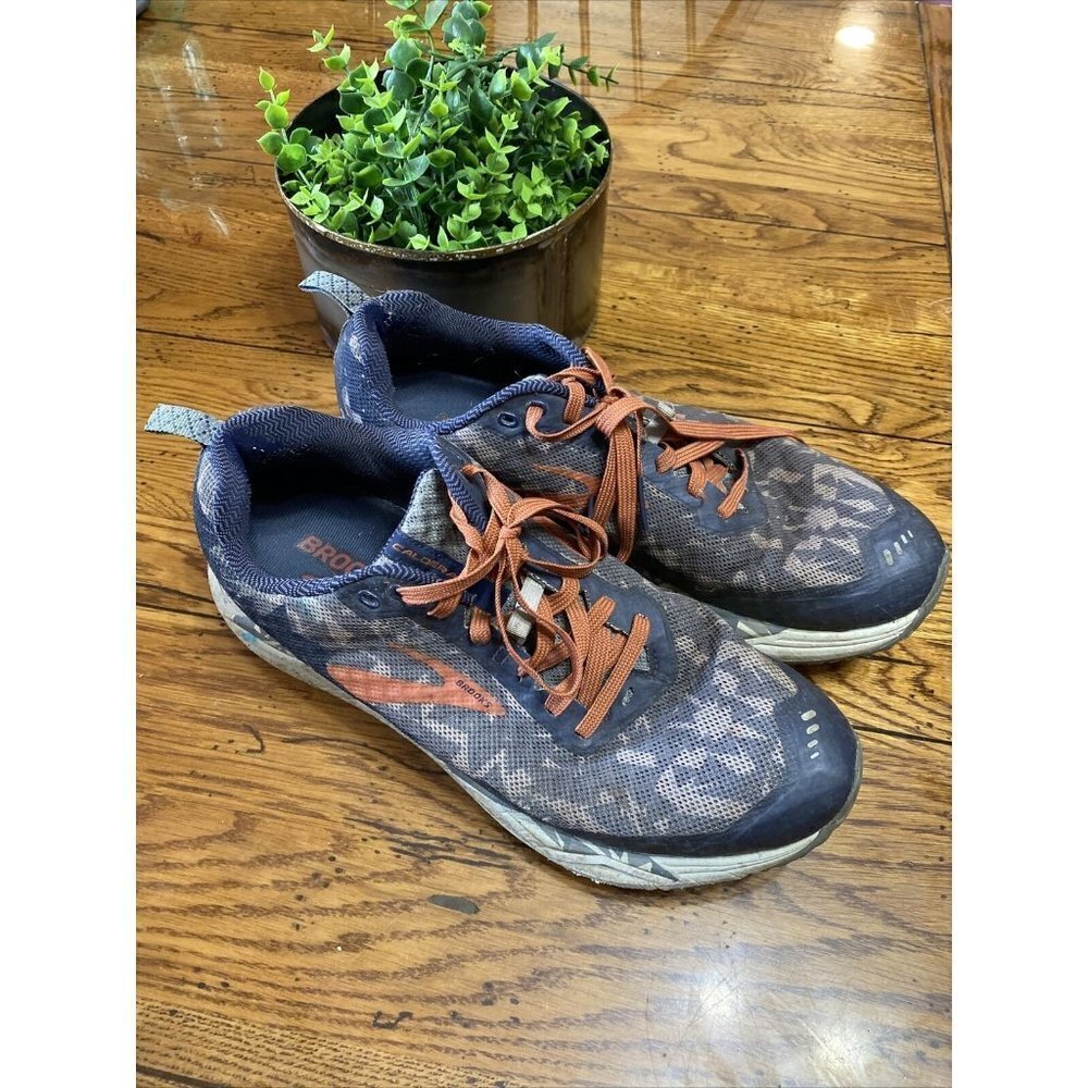 Men’s Brooks Caldera 3 Athletic Trail Running Shoes Size 11.5 Gray Blue Brown